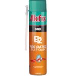 AKFIX 840 B2 Fire Rated PU Foam (straw), 750ml
